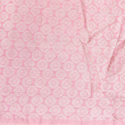 Light Pink Cotton Adha Jaal Pattern Woven Banarasi Saree