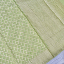 Load image into Gallery viewer, Pista Green Cotton Jaal Woven Banarasi Saree
