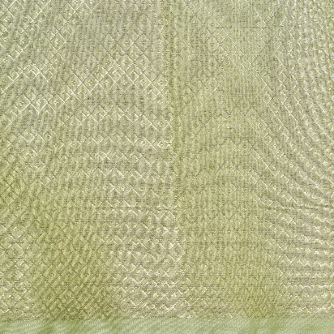 Pista Green Cotton Jaal Woven Banarasi Saree
