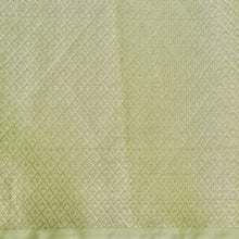 Load image into Gallery viewer, Pista Green Cotton Jaal Woven Banarasi Saree
