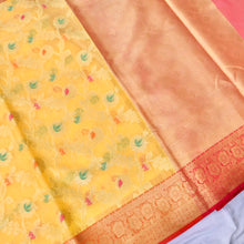 Load image into Gallery viewer, Kota Check Yellow Jaal Woven Banarasi Saree
