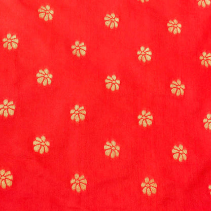 Red Floral Jaal Organza Banarasi Saree with Meenakari