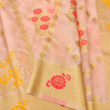 Load image into Gallery viewer, Millenial Pink Jaal Organza Banarasi Saree with Meenakari
