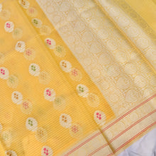 Load image into Gallery viewer, Kota Cotton Yellow Buta Woven Banarasi Saree
