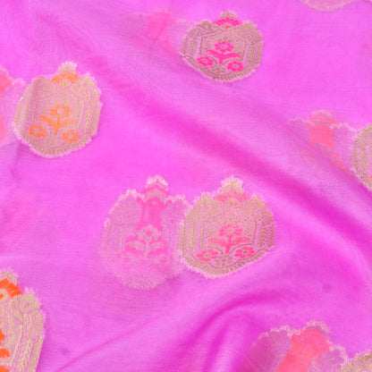Lilac Buti Organza Banarasi Saree with Meenakari