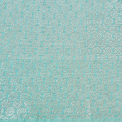 Sky Blue Cotton Adha Jaal Pattern Woven Banarasi Saree