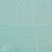 Load image into Gallery viewer, Sky Blue Cotton Adha Jaal Pattern Woven Banarasi Saree
