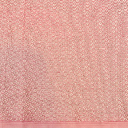 Light Pink Cotton Floral Jaal Pattern Woven Banarasi Saree