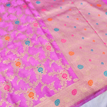 Load image into Gallery viewer, Lilac Meena Floral Jaal Organza Banarasi Saree with Meenakari Border
