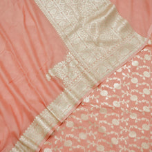 Load image into Gallery viewer, Light Pink Munga Silk Unstitched Banarasi Suit Fabric
