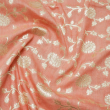 Load image into Gallery viewer, Light Pink Munga Silk Unstitched Banarasi Suit Fabric
