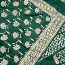 Load image into Gallery viewer, Green Handwoven Pure Silk Banarasi Lehenga
