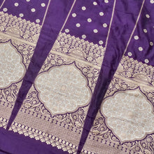 Load image into Gallery viewer, Purple Sona Rupa Handwoven Pure Silk Banarasi Lehenga
