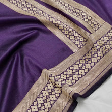 Load image into Gallery viewer, Purple Handwoven Banarasi Pure Silk Dupatta
