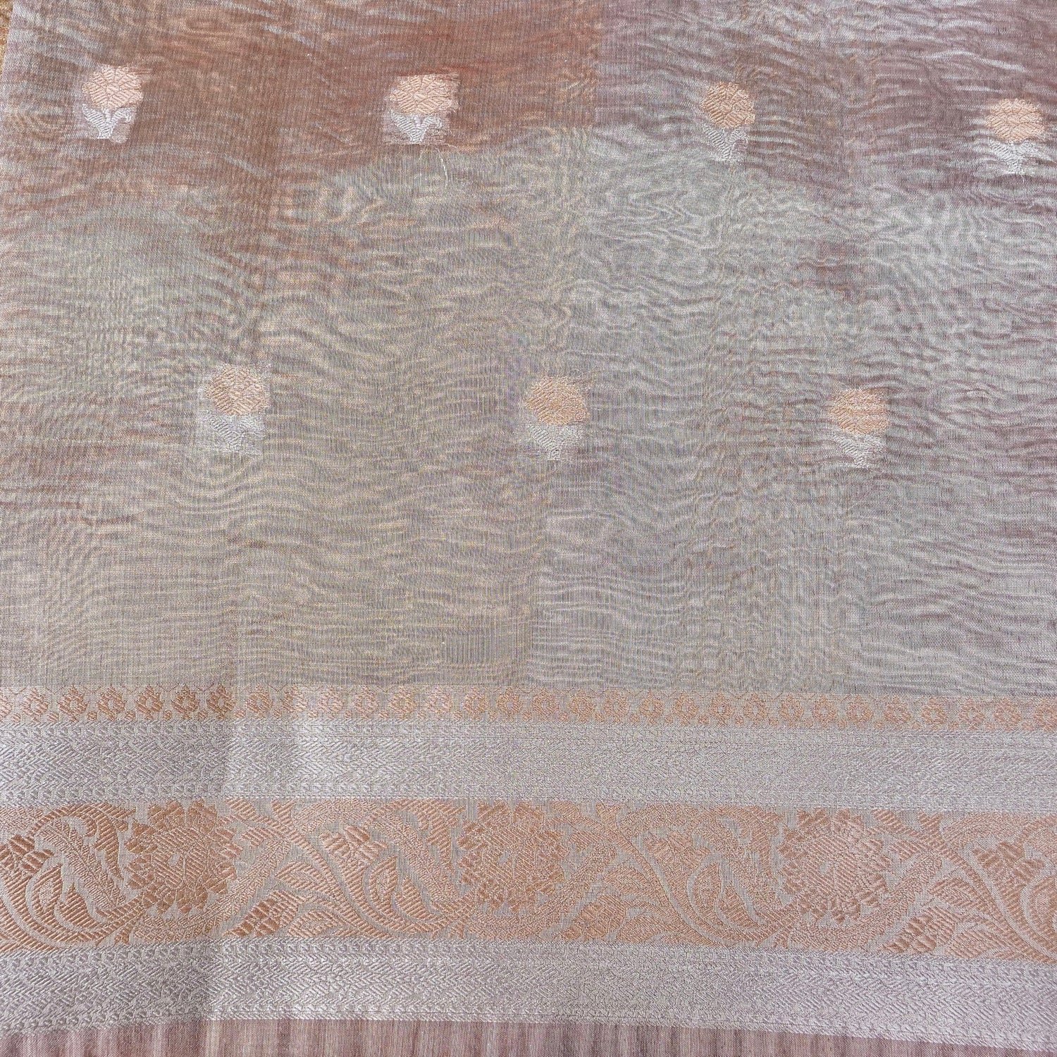 Gold Crush Tissue Butidar Banarasi Saree