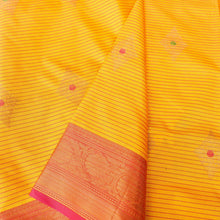 Load image into Gallery viewer, Yellow Banarasi Soft Silk Saree with Contrast Border
