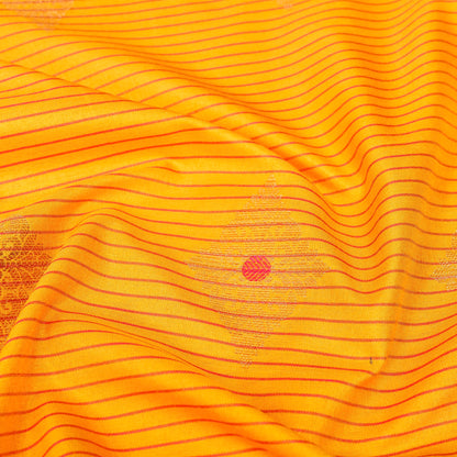 Yellow Banarasi Soft Silk Saree with Contrast Border