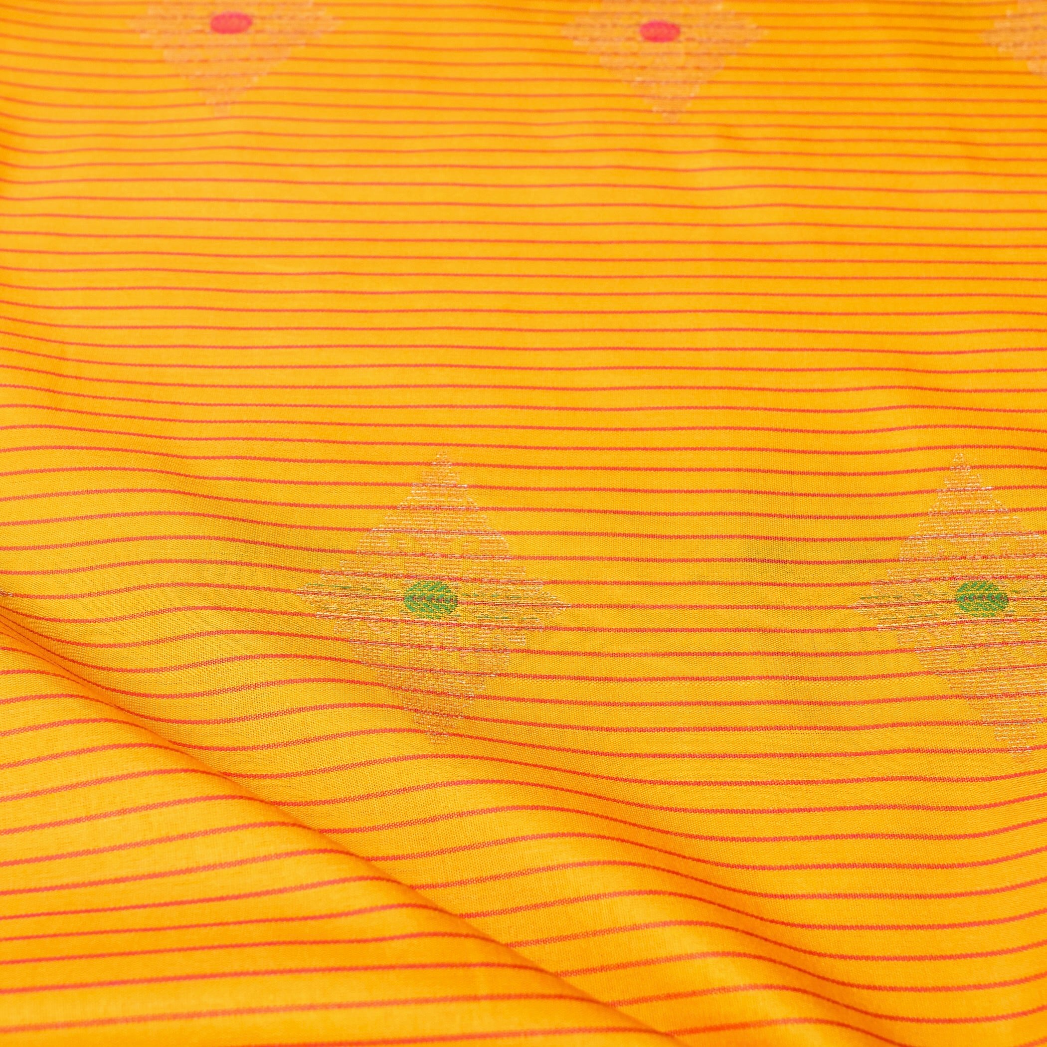 Yellow Banarasi Soft Silk Saree with Contrast Border