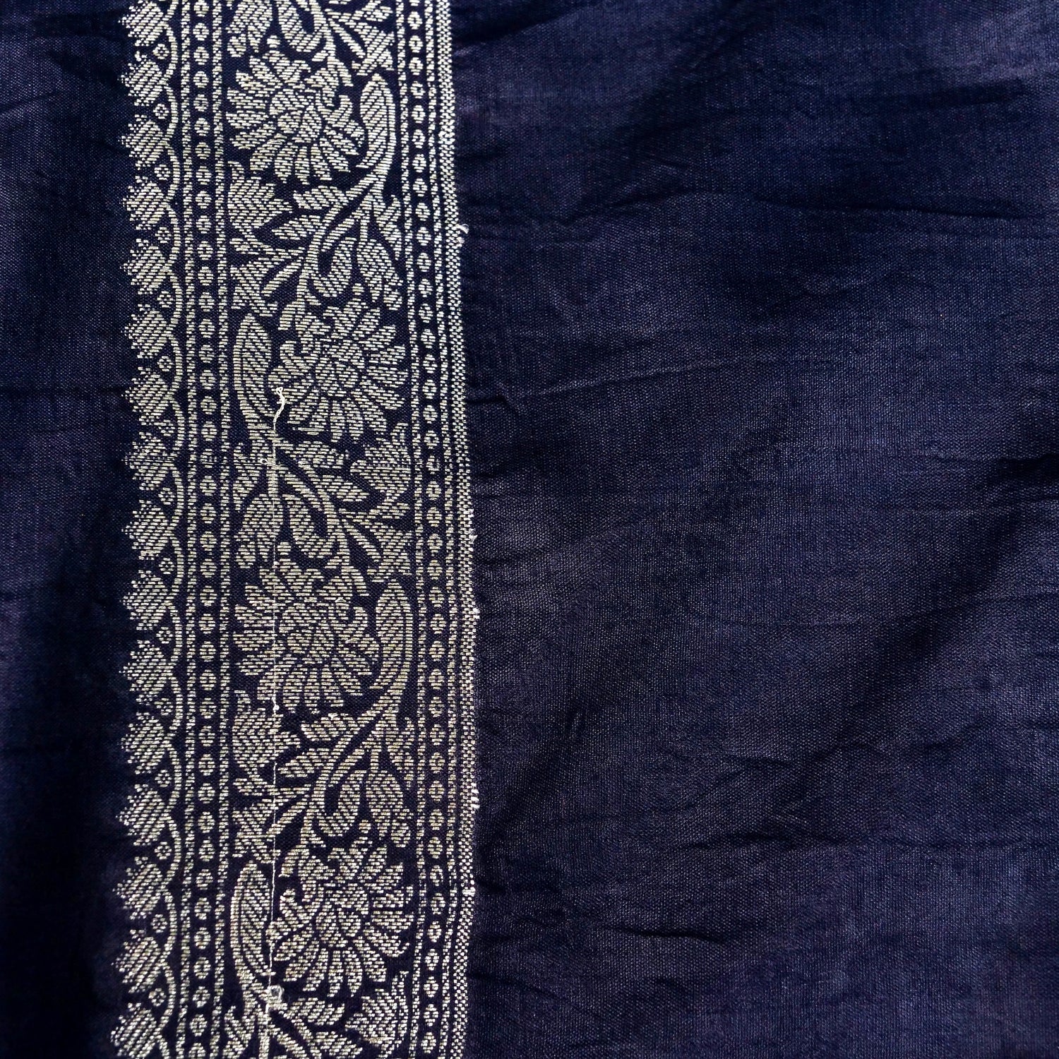 Lilac Raw Mango Silk Meena Striped Saree