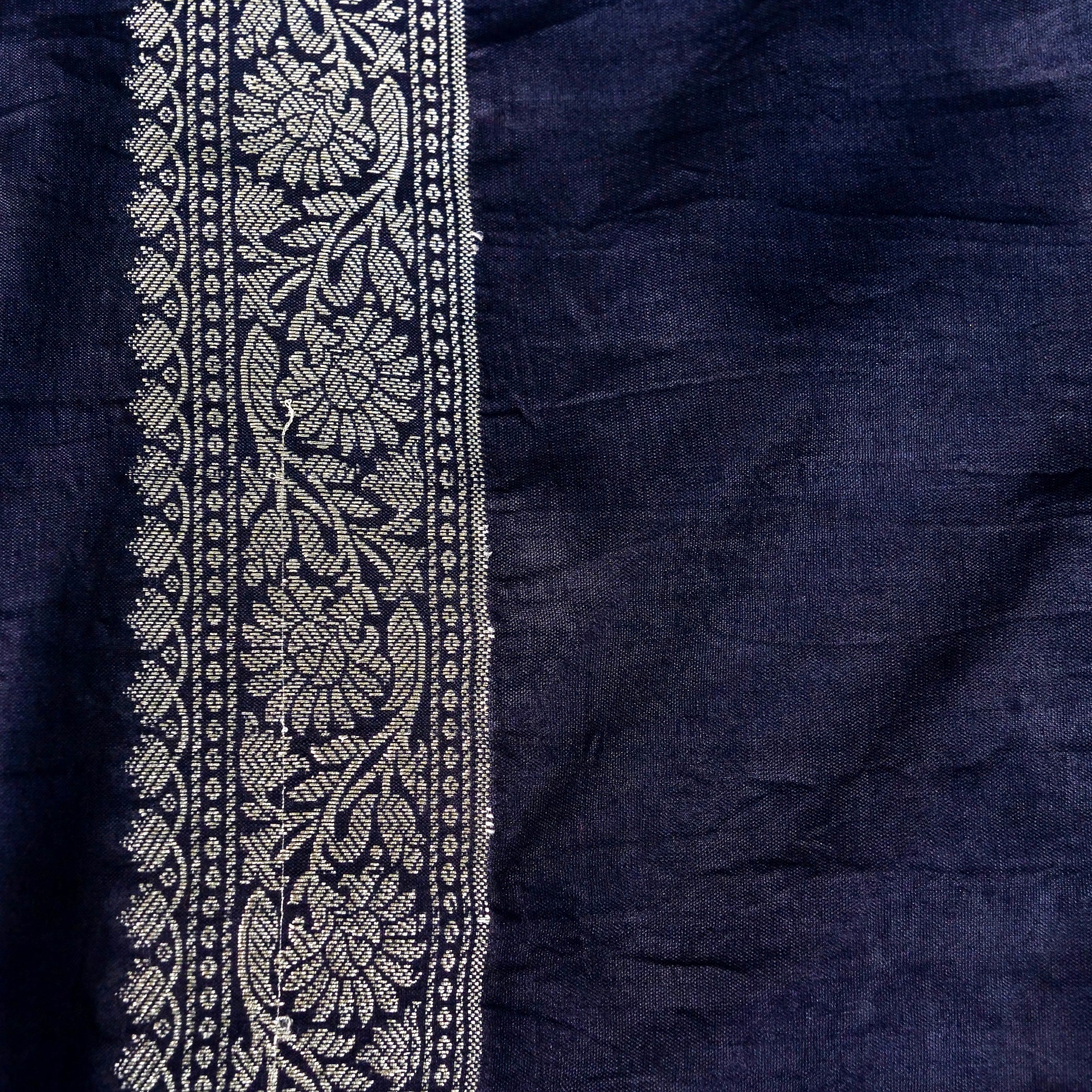 Lilac Raw Mango Silk Meena Striped Saree