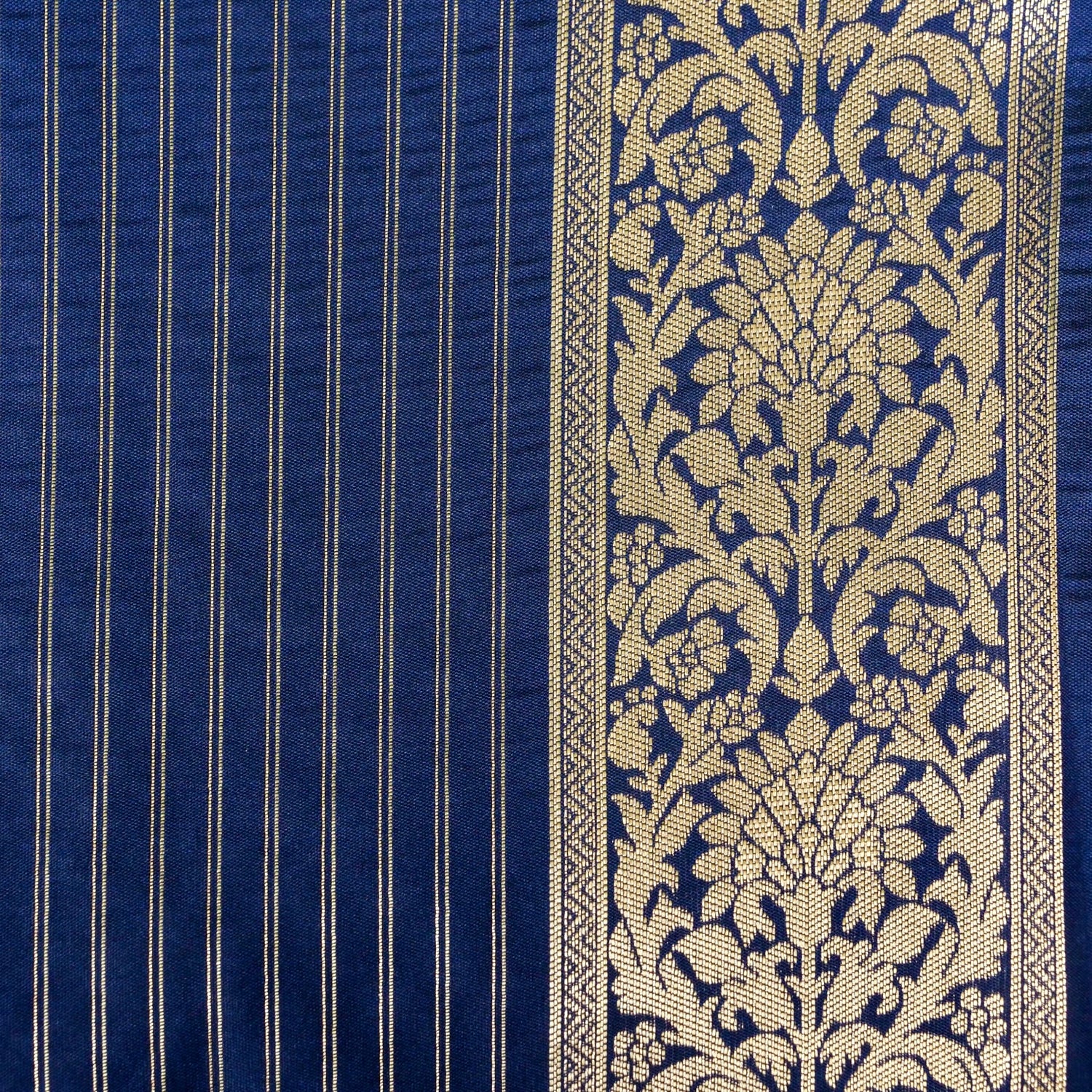 Blue Banarasi Silk Saree with Zari Floral Jaal