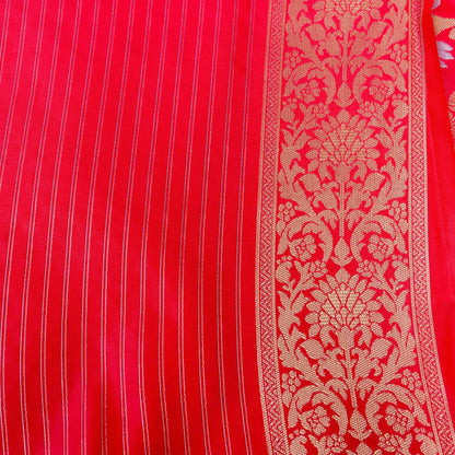 Pink Banarasi Silk Saree with Zari Floral Jaal