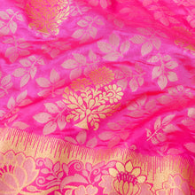Load image into Gallery viewer, Pink Tanchoi Banarasi Saree with Floral Butas
