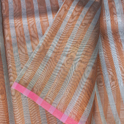 Striped Tissue Butidar Banarasi Saree without Border