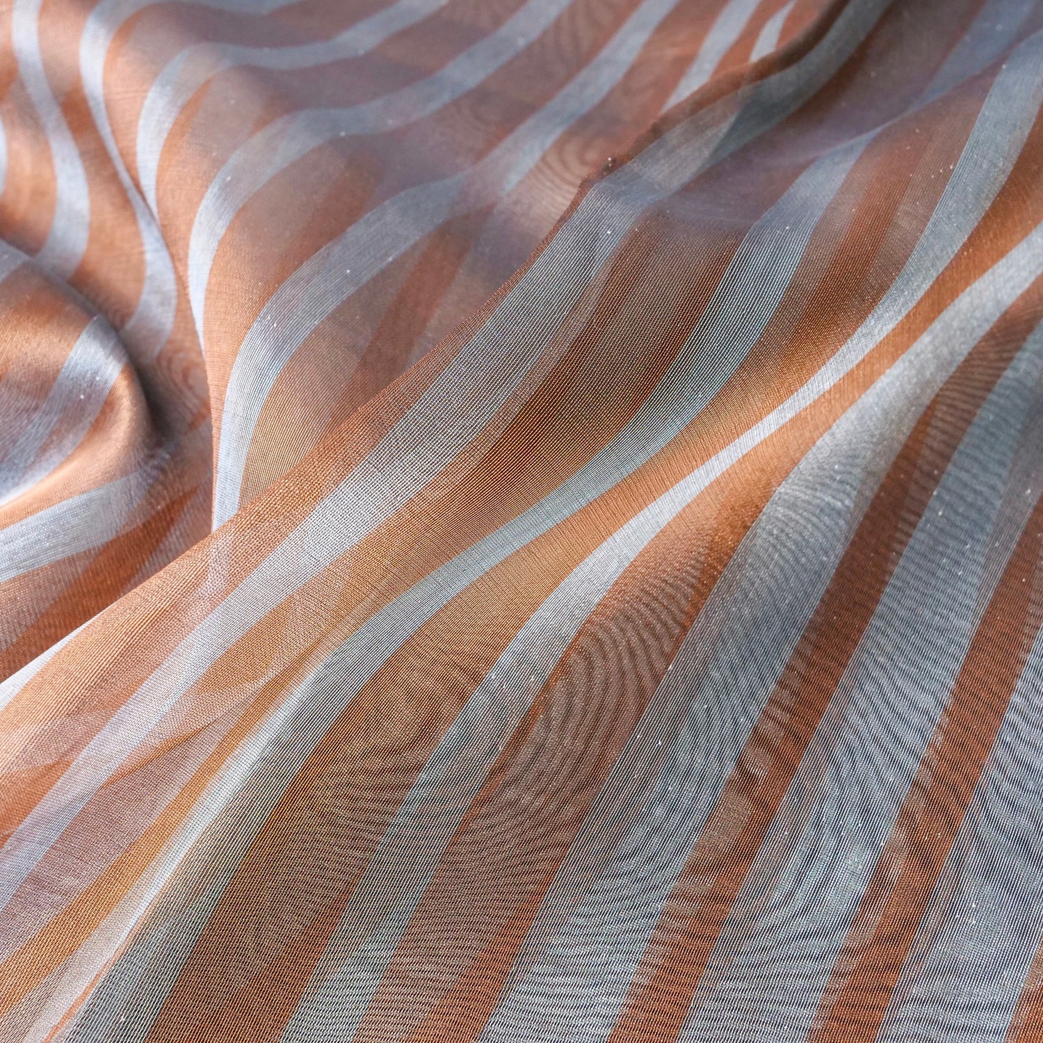 Striped Tissue Butidar Banarasi Saree without Border