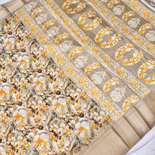 Load image into Gallery viewer, Beige Tussar Silk Floral Digital Print Banarasi Saree
