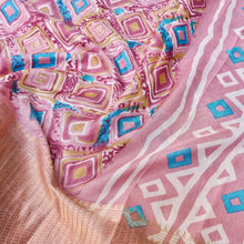 Load image into Gallery viewer, Pink Tussar Silk Floral Digital Print Banarasi Saree

