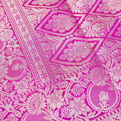 Purple Plain Silk Saree with Border and Pallu