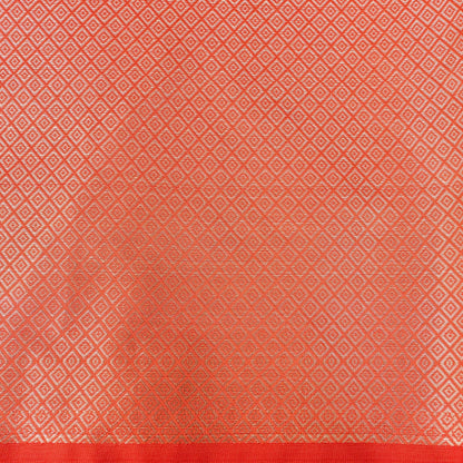 Orange Plain Silk Saree with Border and Pallu