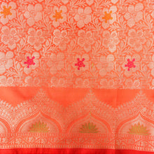 Load image into Gallery viewer, Peach Blue Butidar Banarasi Saree with Meenakari
