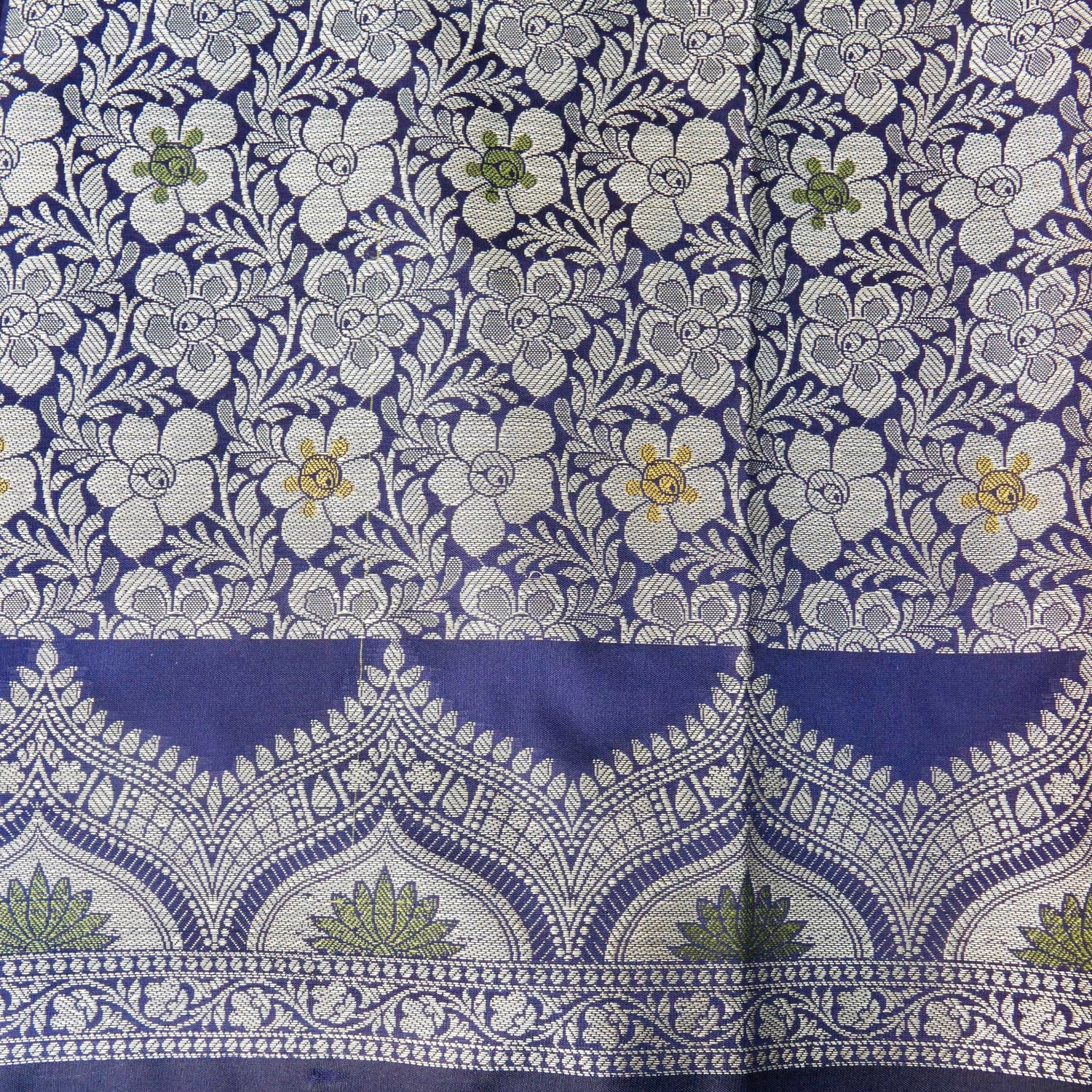 Navy Blue Butidar Banarasi Saree with Meenakari