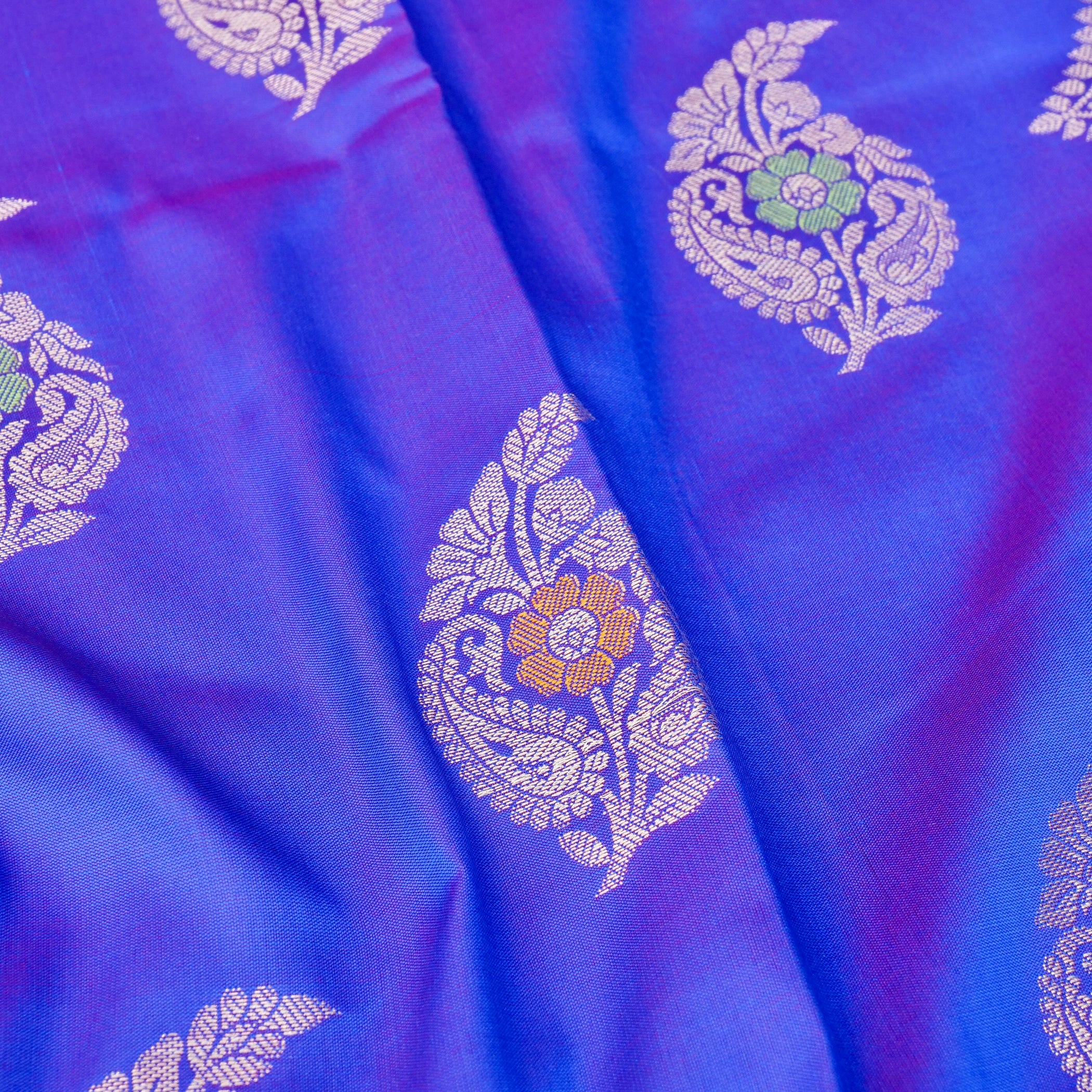 Lapis Blue Butidar Banarasi Saree with Meenakari
