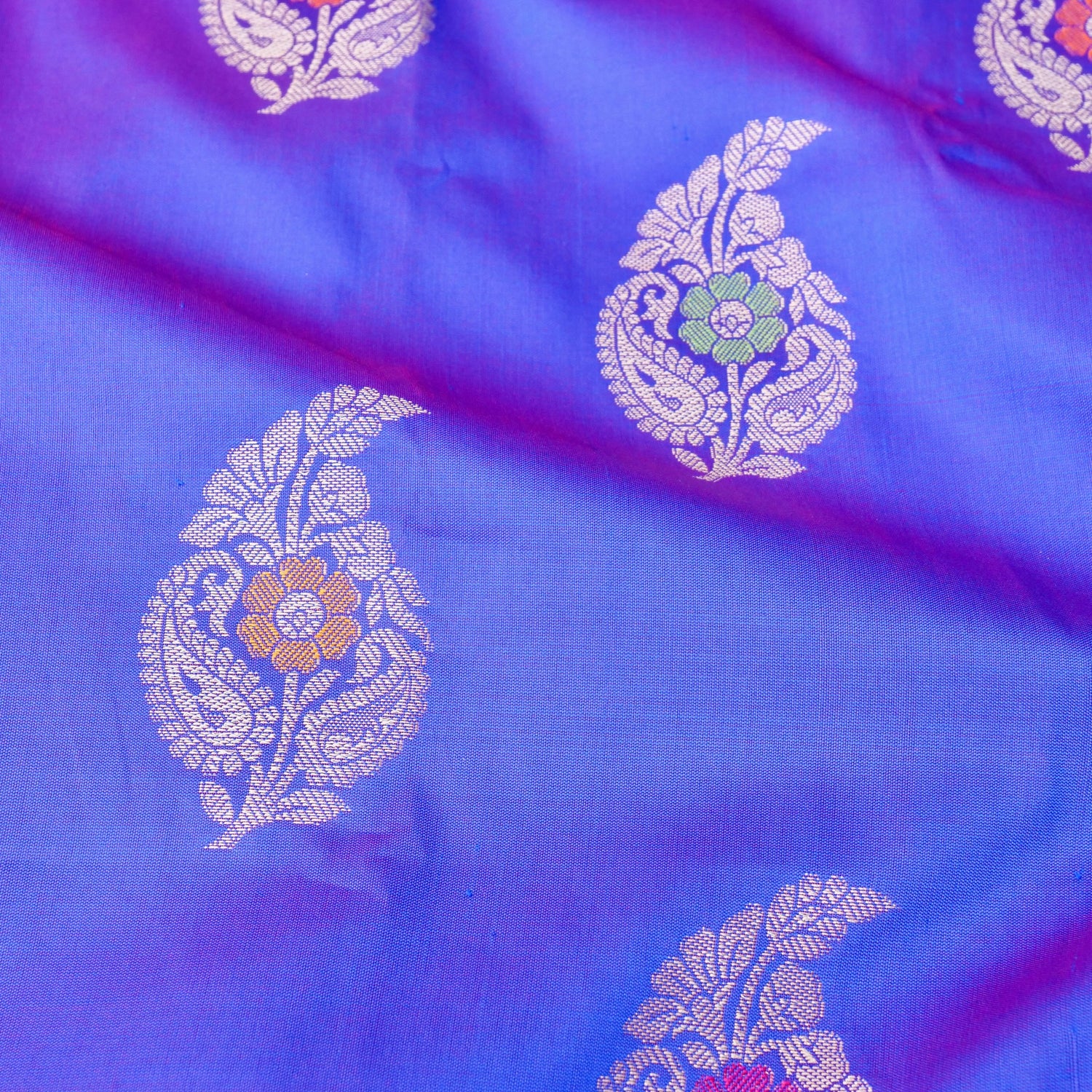 Lapis Blue Butidar Banarasi Saree with Meenakari