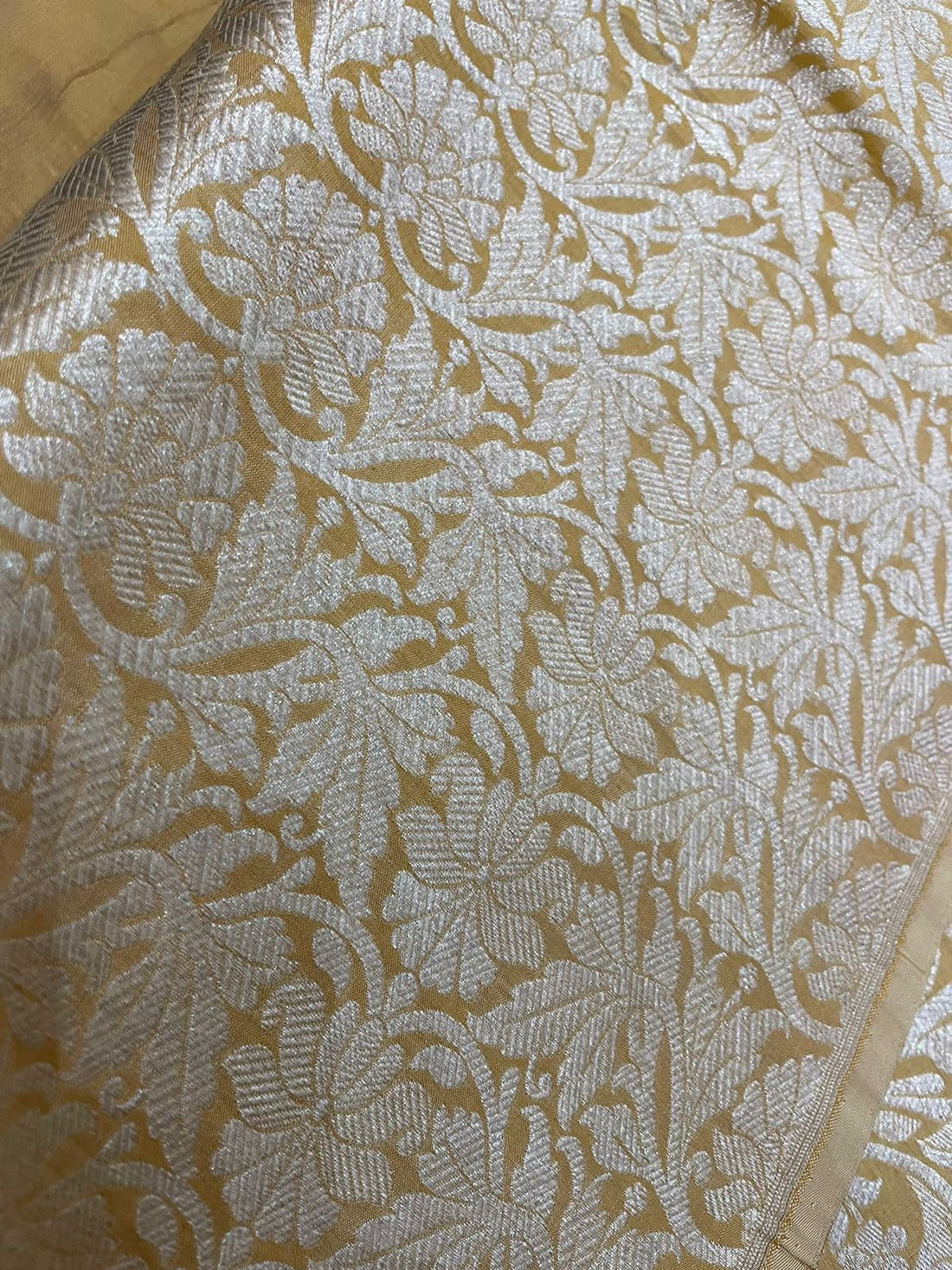 Vibha Golden Handwoven Pure Silk Banarasi Lehenga Panels