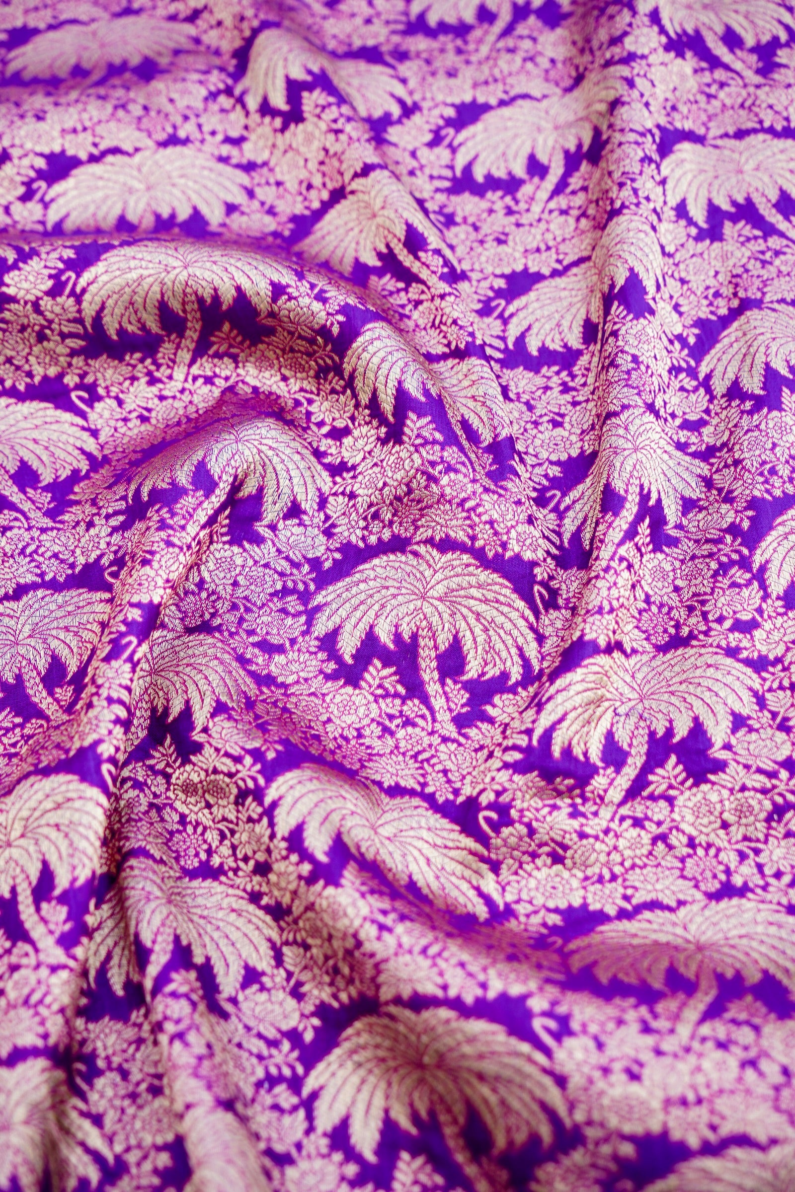 Purple Handwoven Pure Kataan Silk Banarasi Saree