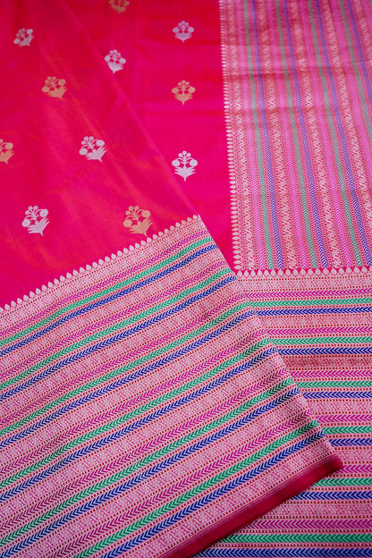 Handwoven Pure Kataan Silk Kadhua Buti Banarasi Saree