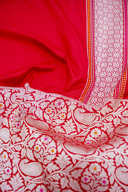 Red Handwoven Pure Silk Banarasi Saree
