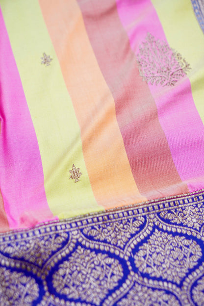 Handwoven Pure Kataan Silk Kadhua Buti Banarasi Rangkat Saree