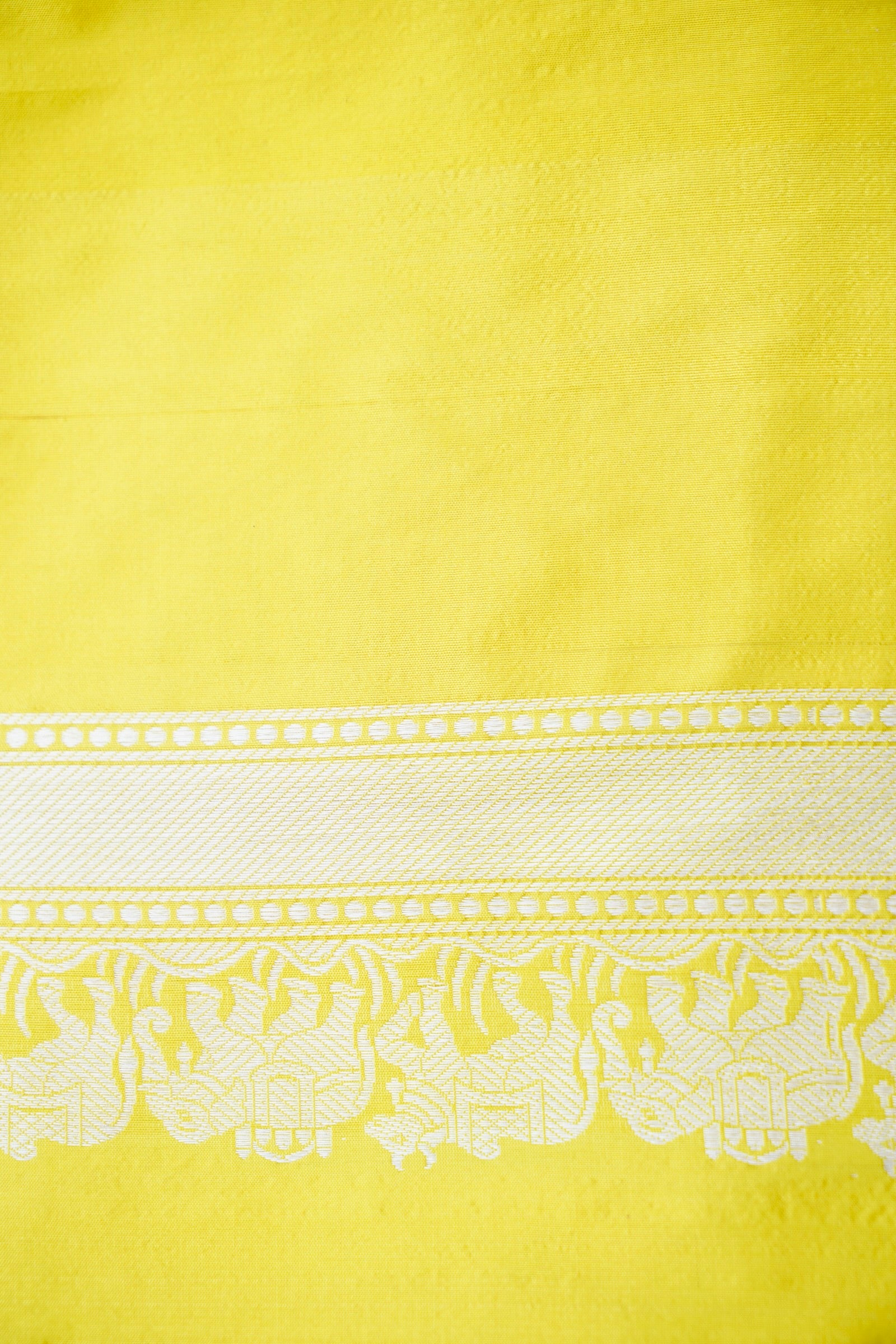 Yellow Handwoven Pure Silk Shikargah Banarasi Saree