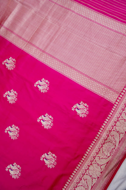 Handwoven Pure Kataan Silk Kadhua Buti Shikaargah Benarasi Saree