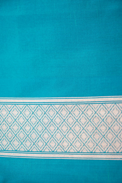 Blue Handwoven Kataan Silk Jangla Meenakari Banarasi Saree