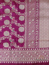 Load image into Gallery viewer, Wine Handloom Pure Silk Jangla Saree

