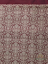 Load image into Gallery viewer, Maroon Handloom Kataan Silk Kadhua Jangla Banarasi Saree
