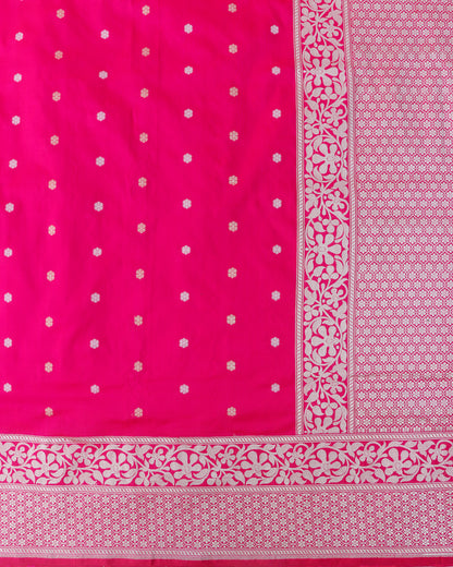 Pink Pure Kataan Silk Handloom Buti Banarasi Saree