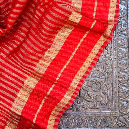 Red Pure Tissue Banarasi Saree
