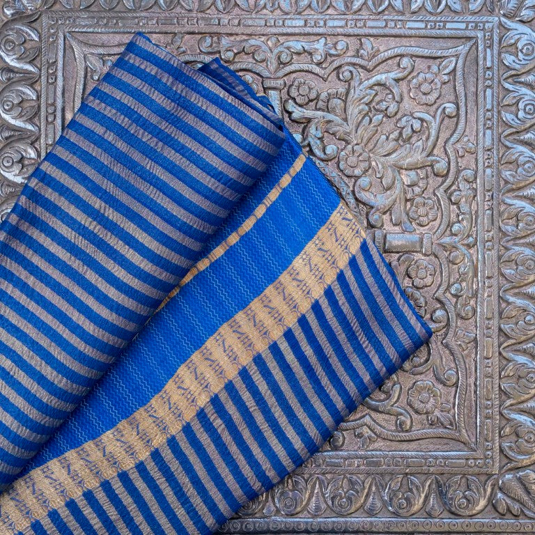 Blue Pure Tissue Banarasi Saree